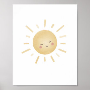 Poster de décoration de pépinière jaune et jaune s
