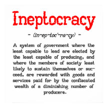 Poster de définition de l'ineptocratie (24 po x 24