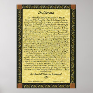 Poster de DESIDERATA par Max Ehrmann