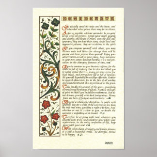 Poster de DESIDERATA par Max Ehrmann= Calligraphie
