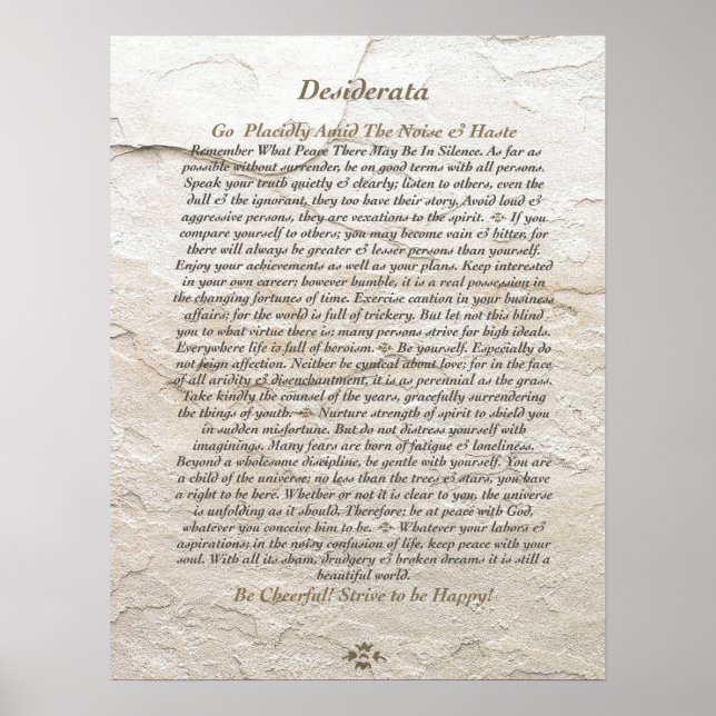 Poster de DESIDERATA par Max Ehrmann=Moonstone (Devant)