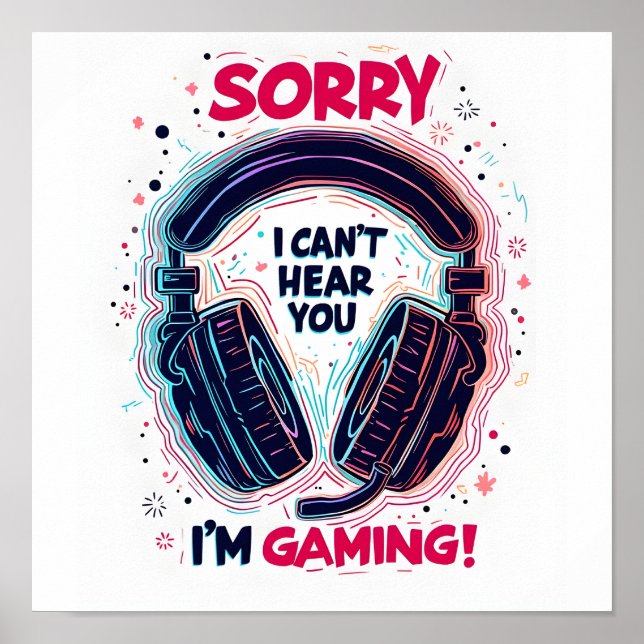 Poster de design de casques de jeu (Devant)