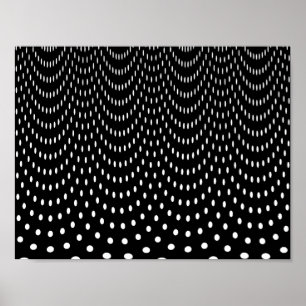 Poster de design de rideau Pois noir blanc