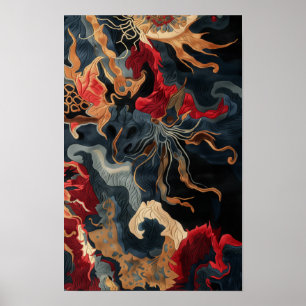 Poster de design de tapis oriental de luxe - Patte