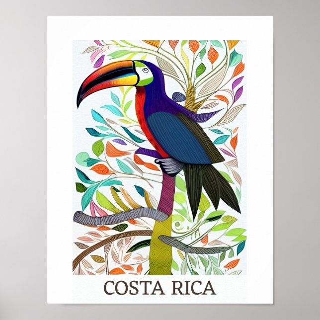 Poster de design du Costa Rica de Toucan (Devant)