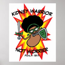 Poster de dessin animé du guerrier du rein