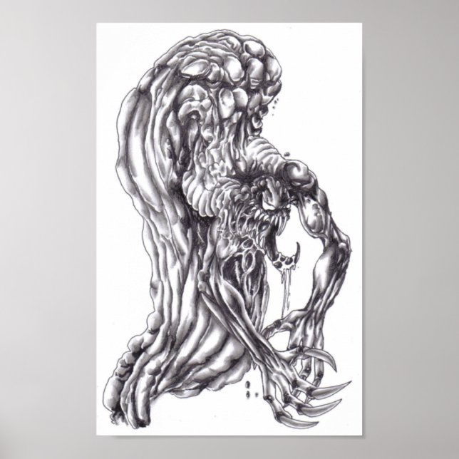 Poster de dessin d'art démon (Devant)