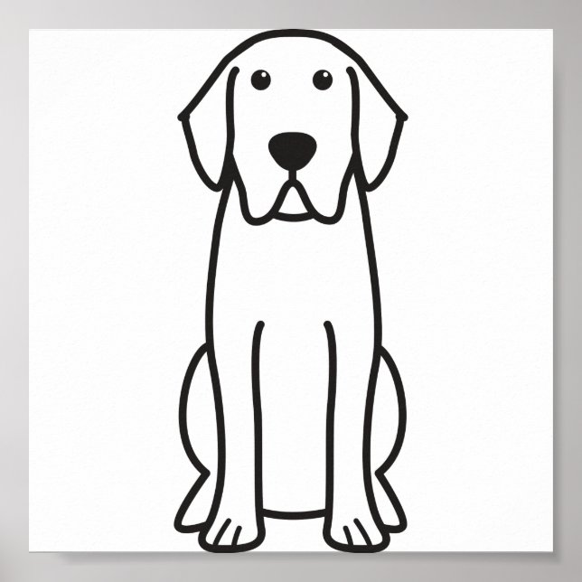Poster de dessin de chien de Labrador Retriever (Devant)