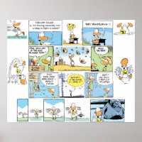 Poster de dessin drôle Duck Aviation