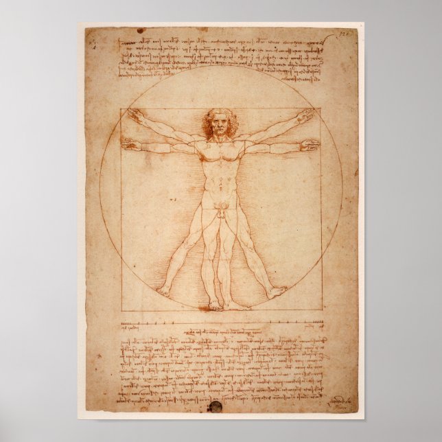 Poster de dessin Leonardo de Vinci (Devant)