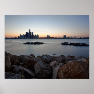 Poster de Detroit, Michigan Skyline