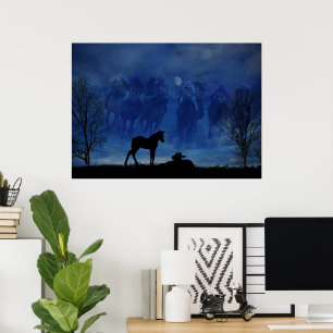 Poster de deux poulaillers de cheval Thoroughbred