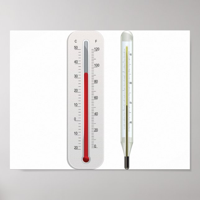 Poster de deux thermomètres (Devant)