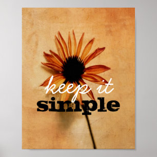 poster de devis inspirant garder la fleur simple
