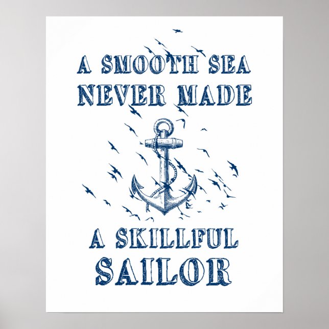 Poster de devis motivationnel Ancrage nautique ble (Devant)