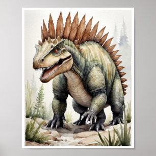 Poster de Dimetrodon Dinosaur Watercolor WallArt