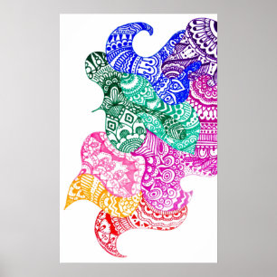 Poster de Doodle Arc-en-ciel Wonky
