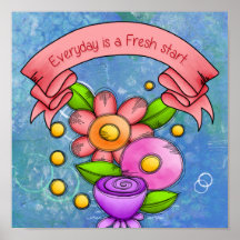 Poster de Doodle de Pensée Positive Charmé