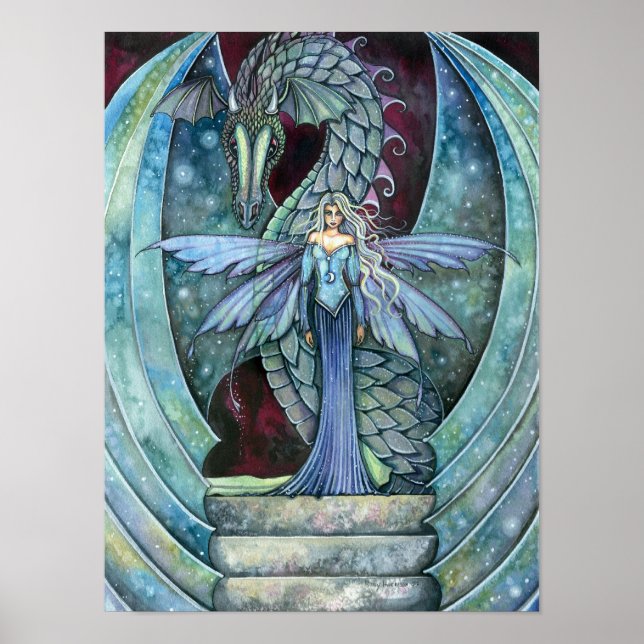 Poster de dragon et de fée Imprimer par Molly Harr (Devant)