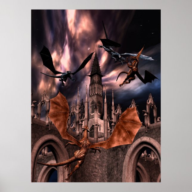 Poster de dragons de combat (Devant)