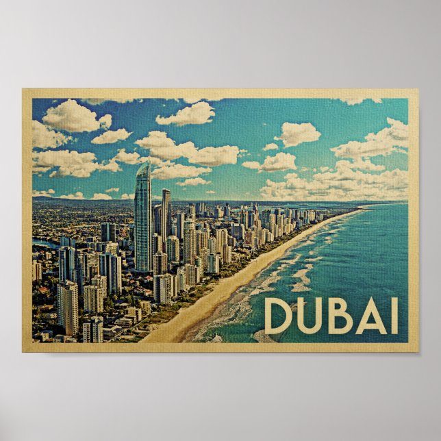 Poster de Dubaï Vintage voyage Art (Devant)