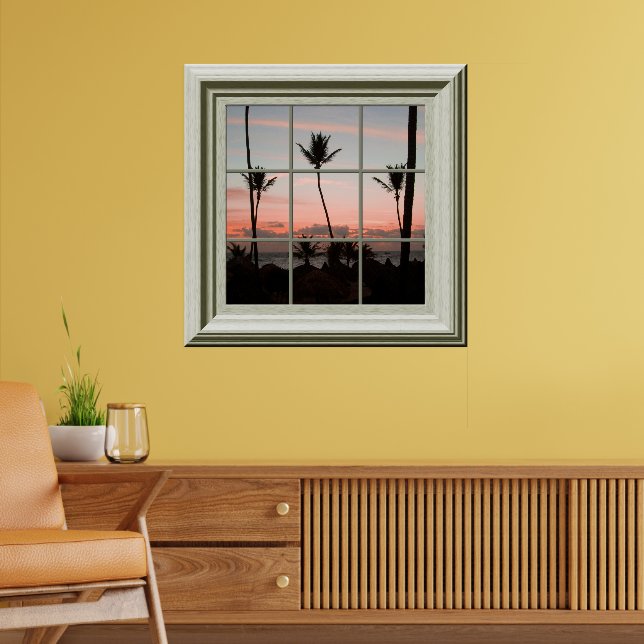Poster de Faux Window Coucher de soleil tropical (Salon 2)