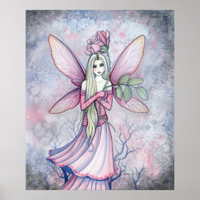 Poster de Fée Rose d'hiver Imprimer par Molly Harr (Devant)