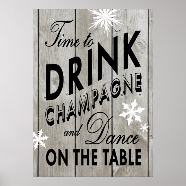 Poster de Fêtes Champagne Rustique (Devant)