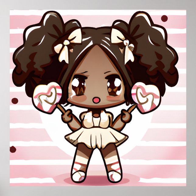 POSTER DE FILLE AFRO CANDY CUT (Devant)
