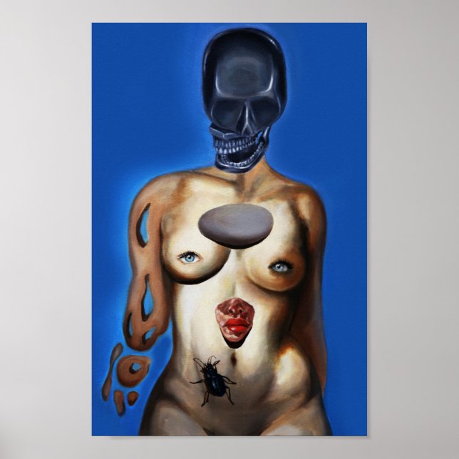 Poster de fille au crâne (Devant)