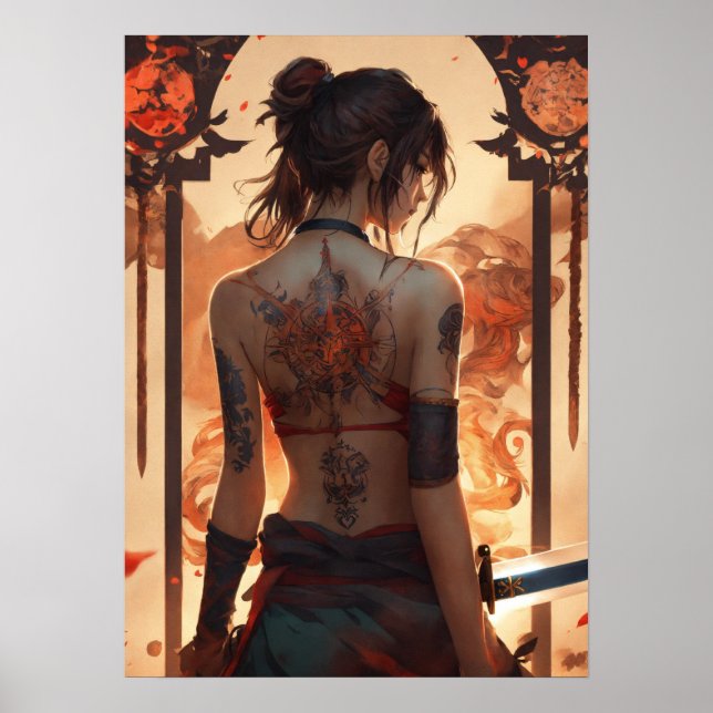poster de fille avec tatouage (Devant)