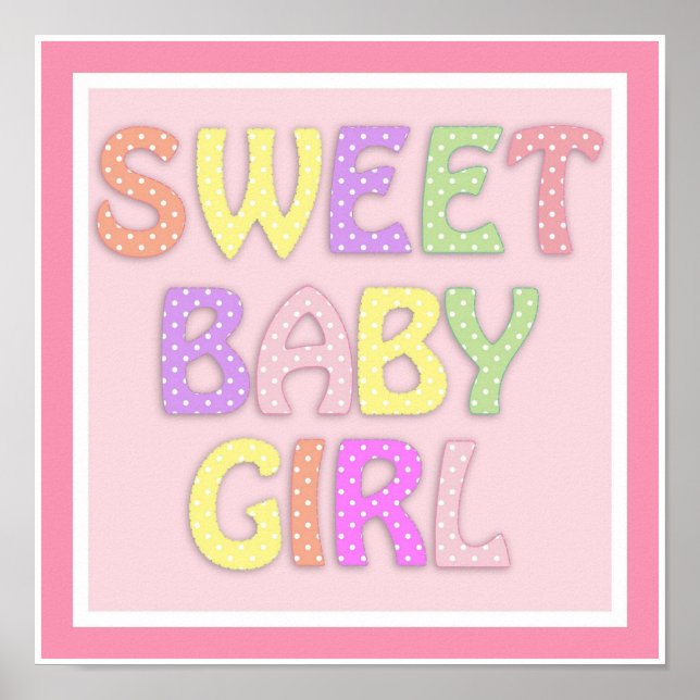 Poster de fille bébé doux (Devant)