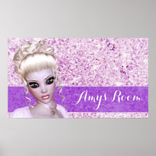 Poster de fille Imaginaire Blonde Diamond Girl (Devant)