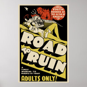 Poster de film vintage - "Road To Ruin"
