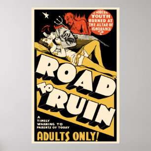 Poster de film vintage - "Road To Ruin"