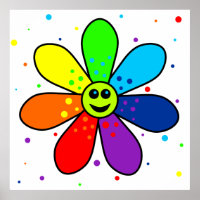 Poster de fleurs arc-en-ciel