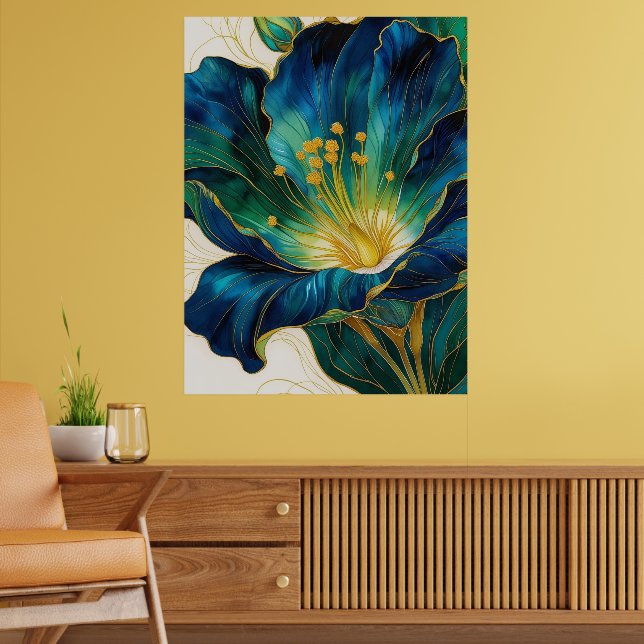 Poster de fleurs dorées | Art mur (Salon 2)