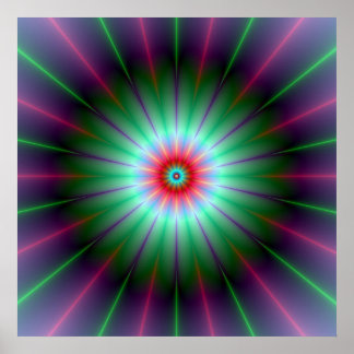 Poster de fleurs rayantes