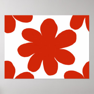 Poster de fleurs rouges