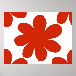 Poster de fleurs rouges