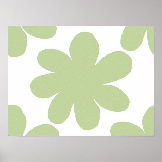 Poster de fleurs vertes (Devant)