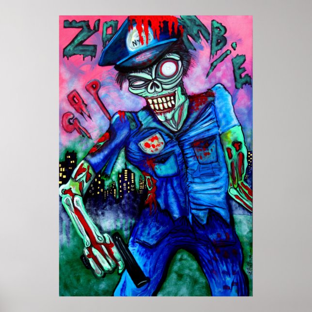 Poster de flic Zombie (Devant)