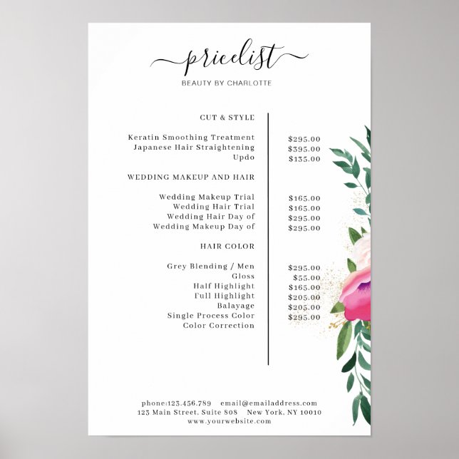 Poster de Floral Price List (Devant)