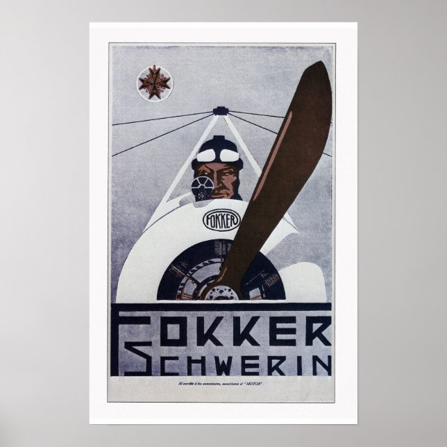 Poster de Fokker Schwerin WW1 Aviation (Devant)