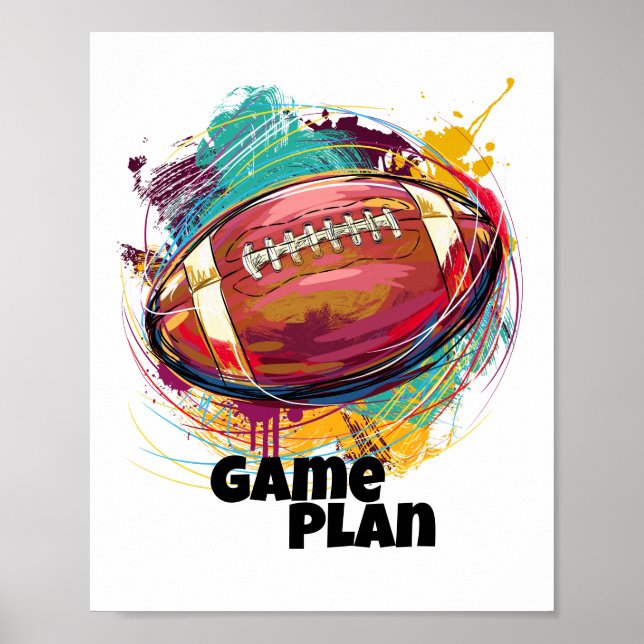 Poster de football américain artistique (Devant)