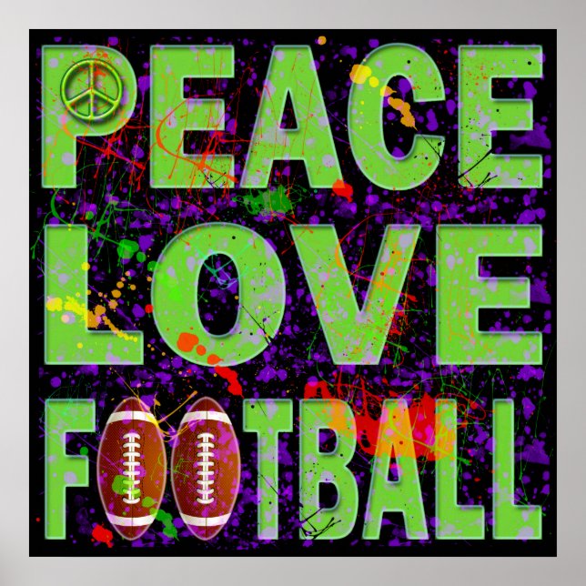 POSTER DE FOOTBALL PEACE LOVE (Devant)