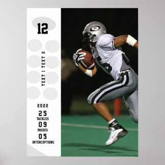 Poster de football personnalisé Nom, photo...18x24