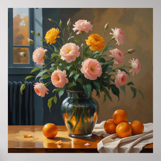 Poster de fruits et de fleurs, Art Maximaliste