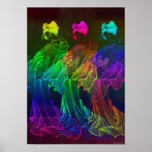 Poster de Geisha Abstrait Japan Wall Art