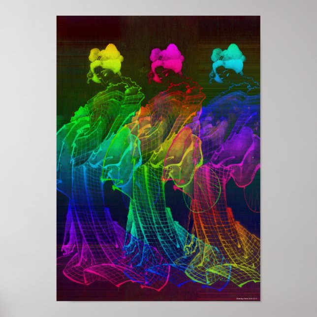 Poster de Geisha Abstrait Japan Wall Art (Devant)